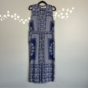 La Cera Mixed Printed Novelty Jumpsuit Size Medium